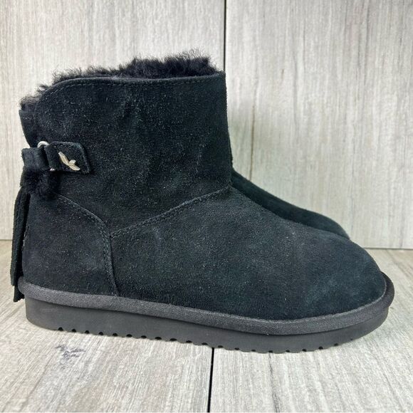 UGG Koolaburra Black Jaelyn Mini Bailey Winter Lined Boot Women’s Size 8 - Picture 1 of 10
